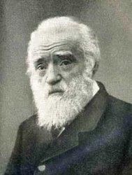 Photographisches Porträt eines alten und wettergegerbten Heinrich Bohner im Anzug.