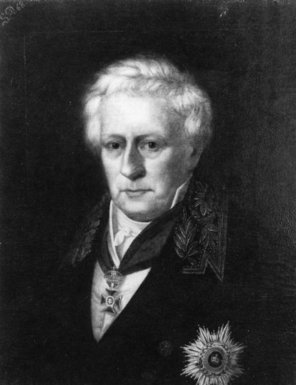 Oberkörperporträt des alten Franz Xaver von Zwack-Holzhausen in feiner Kleidung mit Orden um den Hals