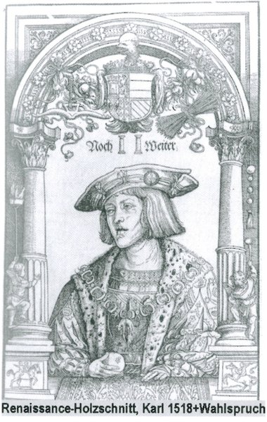 Renaissance Holzschnitt von Karl V.
