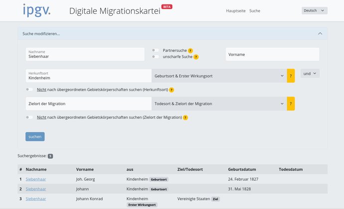 Digitale Migrationskartei
